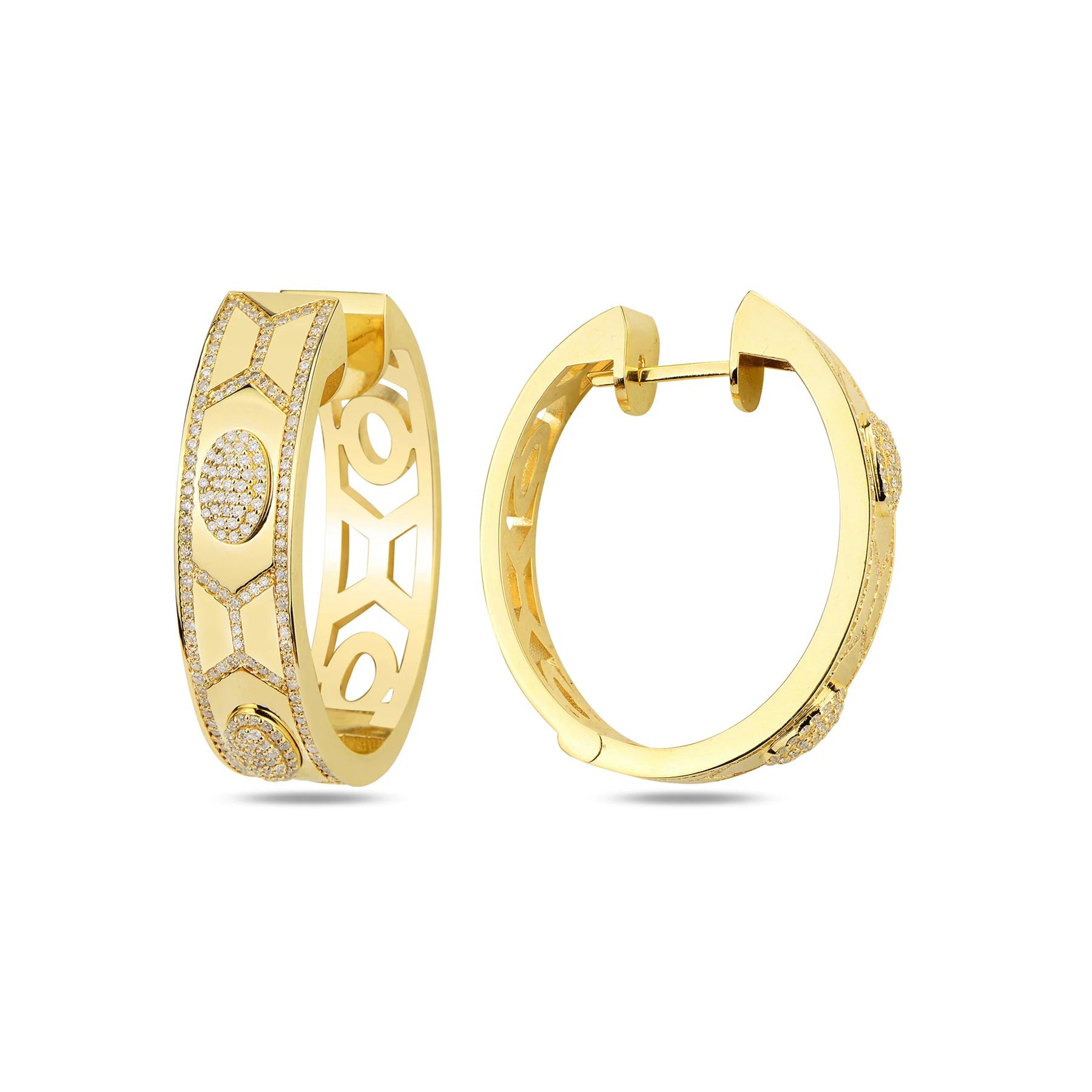 Shield Colorless Maxi Hoops Yellow Gold