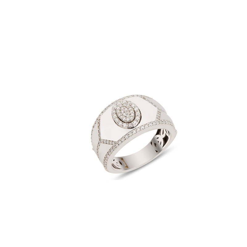 Fizzy Shield Ring - White Gold