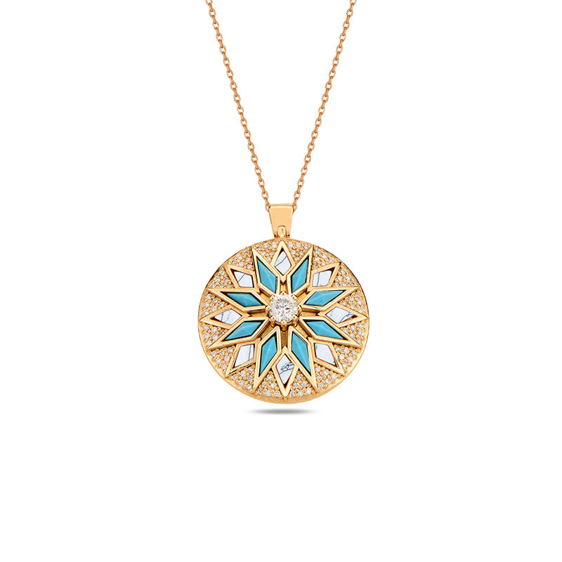 Nord Duo Pendant Turquoise & White