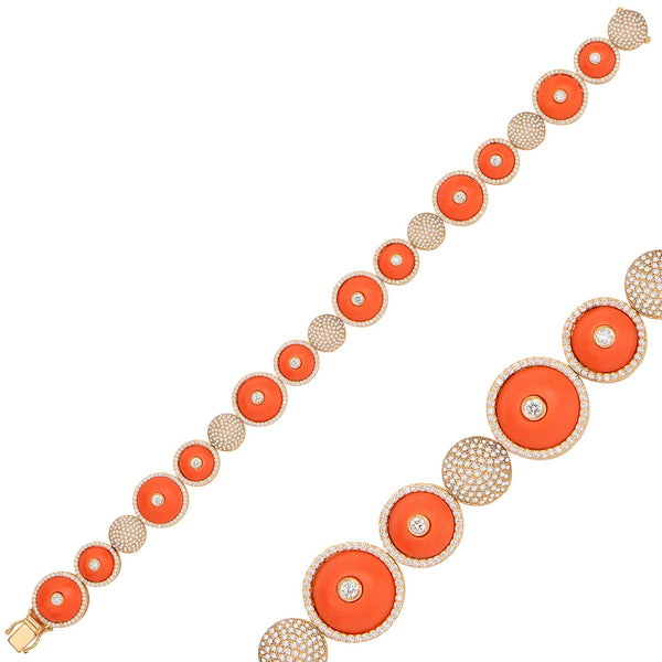 Neutra Dome Bracelet with Coral