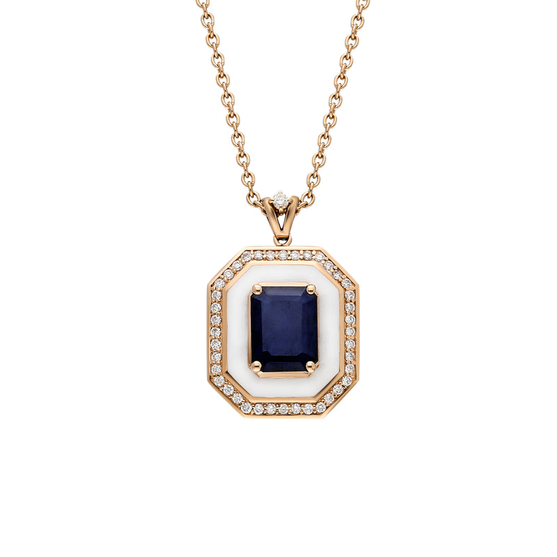 Fizzy White Classic Pendant with Sapphire