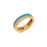 Flow Ring with Baby Blue Enamel