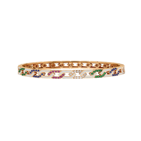 Fizzy Rebel Bracelet With Multicolor Diamonds - White