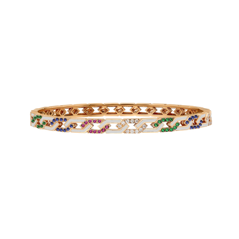Fizzy Rebel Bracelet With Multicolor Diamonds - White