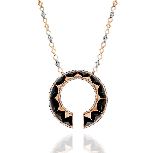 Accra Medallion with Black Onyx and Bolt Chain