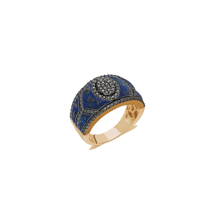 Black Editions Shield Ring - Lapis Lazuli