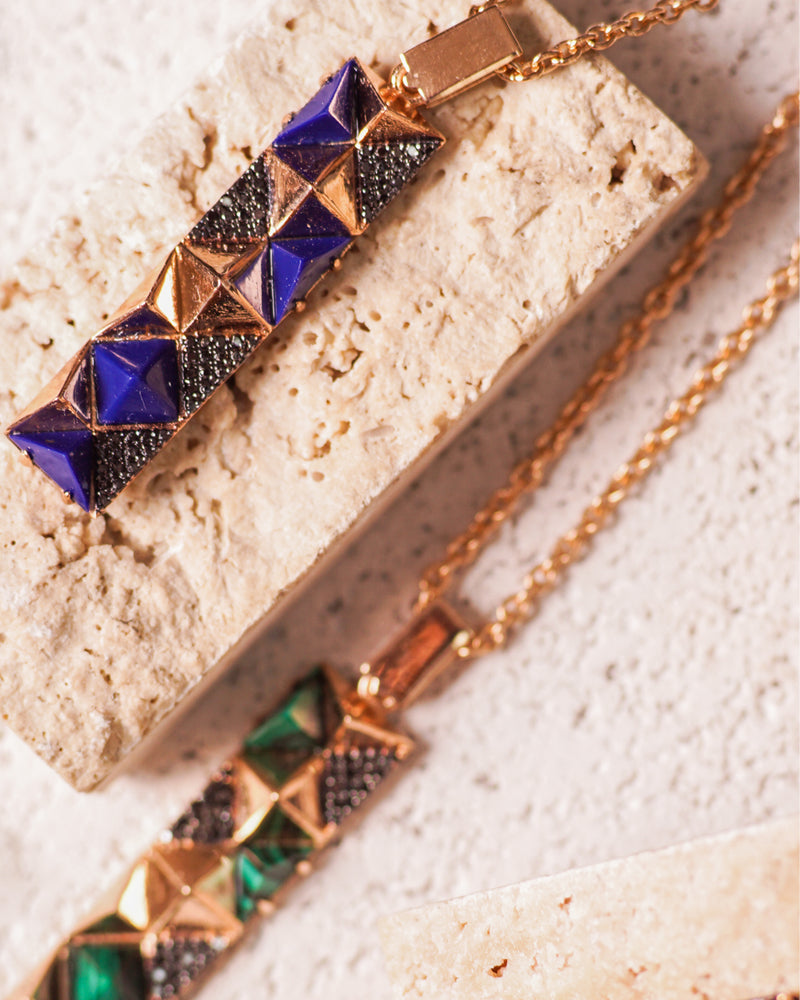 Black Editions Bar Pendant - Lapis Lazuli
