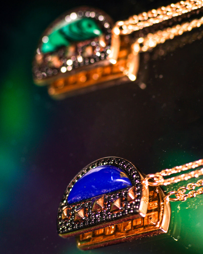 Black Editions Cairo Bar Pendant - Lapis Lazuli