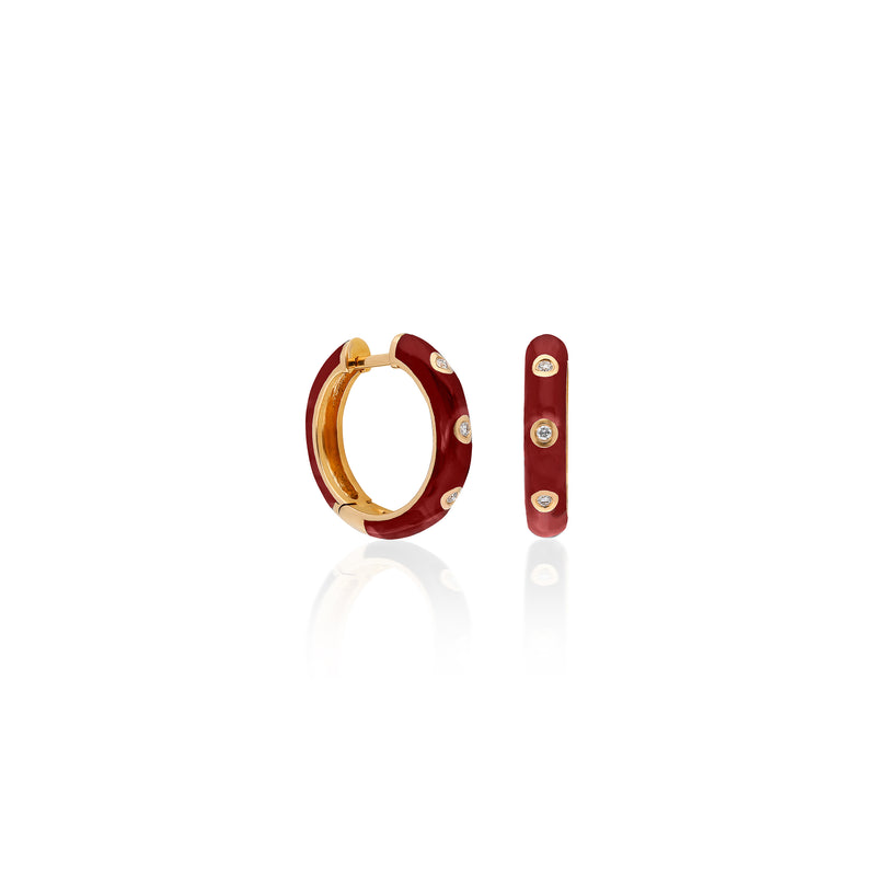 Fizzy Classic Mini Hoop Earrings - Red