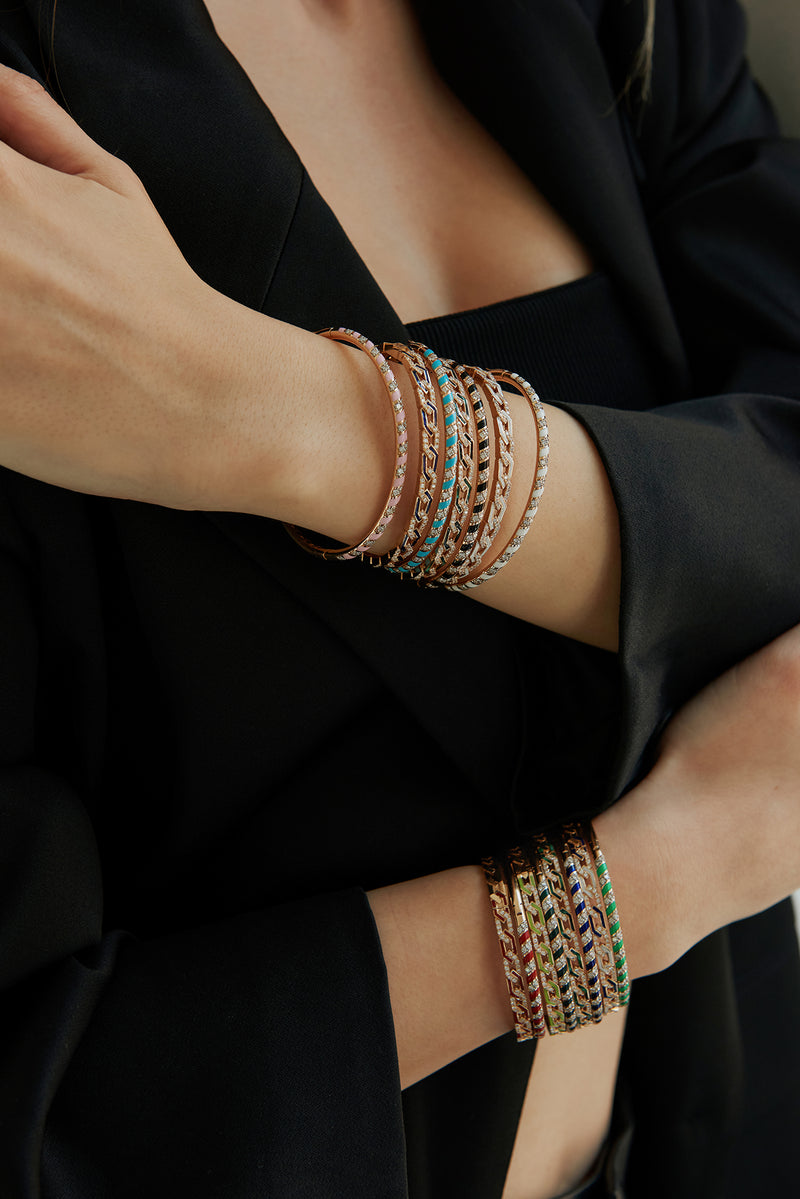 Fizzy Rebel Bracelet With Diamonds - Black & Malachite