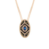 Fizzy Blue Shield Pendant - White Diamonds & Blue Sapphire