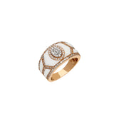 Fizzy Shield Ring With Diamonds - White